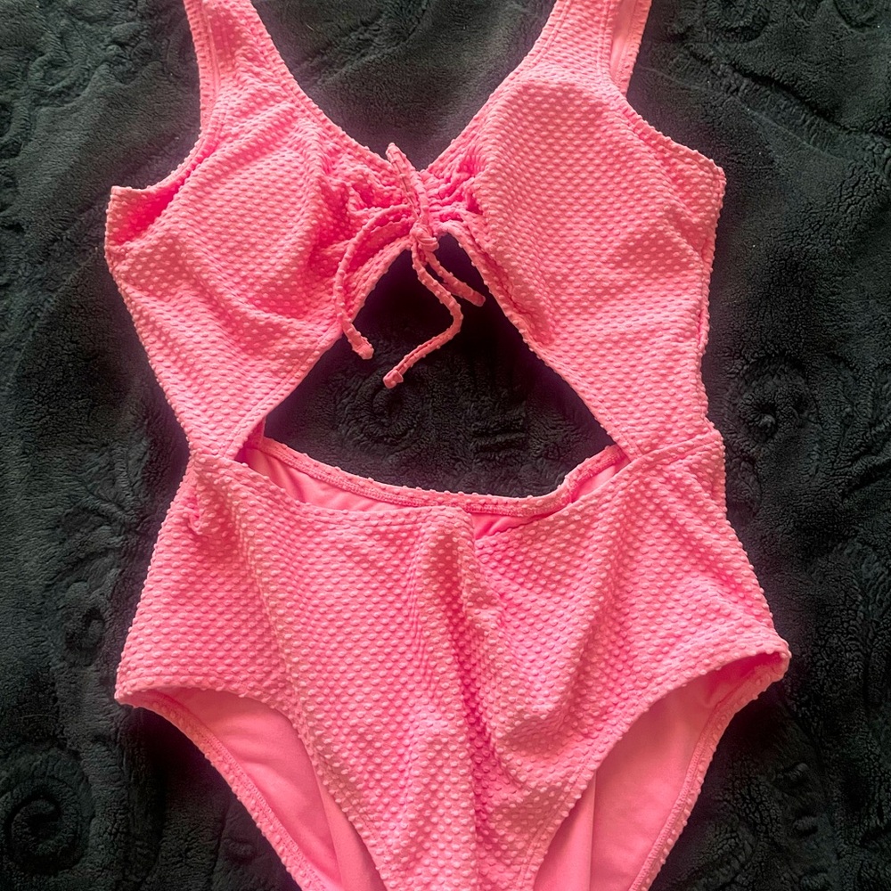 One piece pink swimsuit